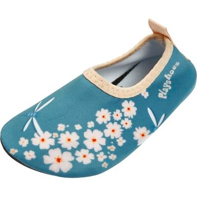 Playshoes Blümchen - Barfotaläster, petrol Playshoes Blümchen - Barfotaläster, petrol