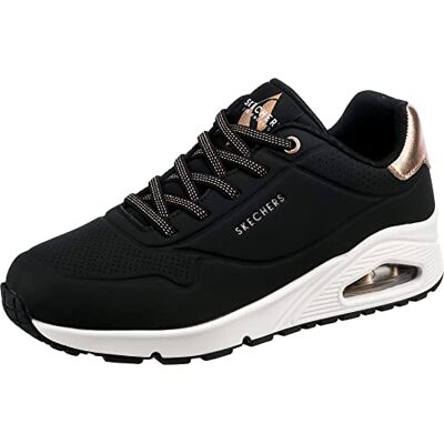 Skechers Sneakers för kvinnor, Svart Durabuck Roséguld Duraleather Trim, 40 EU Skechers Sneakers för kvinnor, Svart Durabuck Roséguld Duraleather Trim, 40 EU