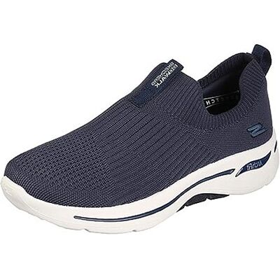Skechers dam Go Walk Arch Fit Iconic Sneaker, Marinblå textiltrim, 37.5 EU Skechers dam Go Walk Arch Fit Iconic Sneaker, Marinblå textiltrim, 37.5 EU