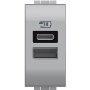 Bticino Basladdare 2xusb A+C 1 Modul Livinglight Nt4191ac - Laddningsenhet Bticino Basladdare 2xusb A+C 1 Modul Livinglight Nt4191ac - Laddningsenhet