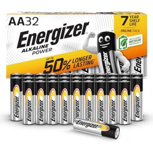 Energizer AA Batterier - 32-Pack - Alkalin Power - Double A Batteri - Amazon Exklusiv Energizer AA Batterier - 32-Pack - Alkalin Power - Double A Batteri - Amazon Exklusiv