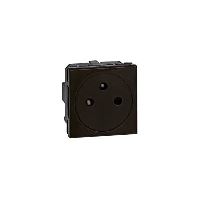 Legrand 079121L Mosaic eluttag 2P+T-yta, 2 moduler med automatisk terminalanslutning, matt svart Legrand 079121L Mosaic eluttag 2P+T-yta, 2 moduler med automatisk terminalanslutning, matt svart