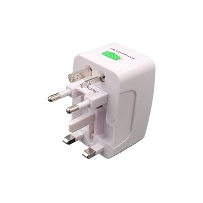 MKC Universell reseadapter kompatibel med UK, USA, Tyskland, 6 A, 1500 W, ingång 85–250 V, vit MKC Universell reseadapter kompatibel med UK, USA, Tyskland, 6 A, 1500 W, ingång 85–250 V, vit