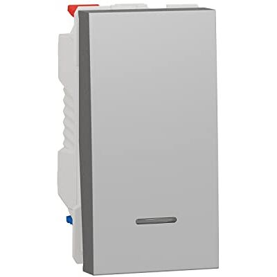 Schneider Electric NU310330S växelströmbrytare, 1 lägen, LED, aluminium Schneider Electric NU310330S växelströmbrytare, 1 lägen, LED, aluminium