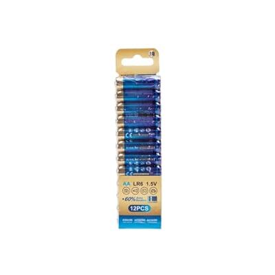 Blendend Alkaliska batterier LR6 (AA) 1,5 V, 12-pack, kvicksilverfria för kontroller, leksaker, kameror, larm med mera Blendend Alkaliska batterier LR6 (AA) 1,5 V, 12-pack, kvicksilverfria för kontroller, leksaker, kameror, larm med mera