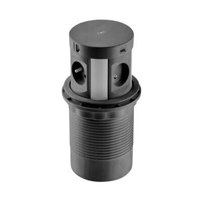 GTV Inbyggt bordsuttag COMFORT PLUS 120 mm, 4 x French, 2 x USB, 2 x RJ45, induktionsladdning 5 W, 1,5 m kabel, svart – elegant och kraftfull lösning GTV Inbyggt bordsuttag COMFORT PLUS 120 mm, 4 x French, 2 x USB, 2 x RJ45, induktionsladdning 5 W, 1,5 m kabel, svart – elegant och kraftfull lösning