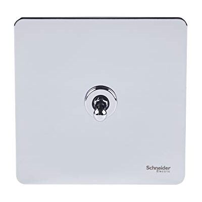 Schneider Electric GU1412TPC Ultimat skruvlös platt platta, 2-vägsomkopplare, 1 gäng, krom – paket med 1 Schneider Electric GU1412TPC Ultimat skruvlös platt platta, 2-vägsomkopplare, 1 gäng, krom – paket med 1