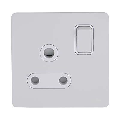 Schneider Electric GU3490BBN ultimat skruvfri platt platta, Round Pin Sockets 15A Switched, White Metal, 1 Schneider Electric GU3490BBN ultimat skruvfri platt platta, Round Pin Sockets 15A Switched, White Metal, 1