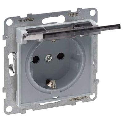 Legrand , SEANO Skyddande kontaktuttag med ökat kontaktskydd och gångjärnslock IP21, pluggklämmor, 16 A, 250 V, färg: lackerad aluminium, 765223 Legrand , SEANO Skyddande kontaktuttag med ökat kontaktskydd och gångjärnslock IP21, pluggklämmor, 16 A, 250 V, färg: lackerad aluminium, 765223