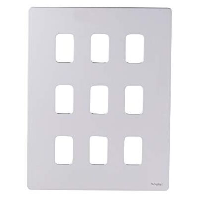 Schneider Electric GUGS09GMS Ultimat gallersystem Skruvfri platta, 9 gäng, spegelstål 1-pack Schneider Electric GUGS09GMS Ultimat gallersystem Skruvfri platta, 9 gäng, spegelstål 1-pack