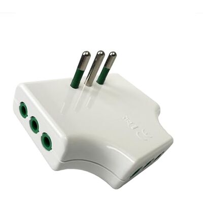Fanton Utrymmesbesparande liten 10A kontakt till 3 A liten 10A kontakt, vit Fanton Utrymmesbesparande liten 10A kontakt till 3 A liten 10A kontakt, vit