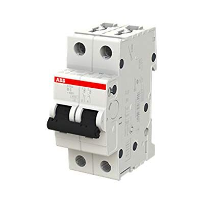 ABB Miniatyrkretsbrytare S202-B6, 2-polig, typ B, brytkapacitet 6/10 kA, 6 A ström (2CDS252001R0065) ABB Miniatyrkretsbrytare S202-B6, 2-polig, typ B, brytkapacitet 6/10 kA, 6 A ström (2CDS252001R0065)