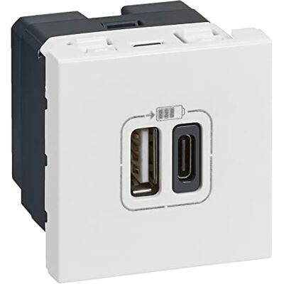 Legrand 99428 dubbel USB-laddare A + typ-C Mosaic 3A 2 moduler-vit-99428, vit Legrand 99428 dubbel USB-laddare A + typ-C Mosaic 3A 2 moduler-vit-99428, vit