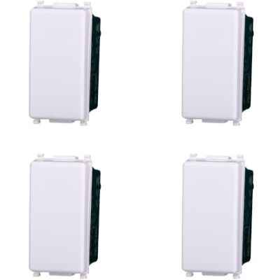 ElektroNova Enkelknapp 1P 10A Vit Kompatibel Vimar Plana Kit 4 stycken 1001 ElektroNova Enkelknapp 1P 10A Vit Kompatibel Vimar Plana Kit 4 stycken 1001