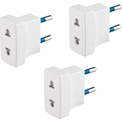 Poly Pool PP0434.3 adaptrar med 10A 2P-kontakt och 10A 2P plugg reseadapter amerikansk till europeisk 250V kit med 3 adaptrar vit Poly Pool PP0434.3 adaptrar med 10A 2P-kontakt och 10A 2P plugg reseadapter amerikansk till europeisk 250V kit med 3 adaptrar vit