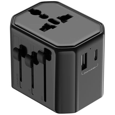 Technaxx Reseadapter TX-358 – Universal Adapter för USA, Storbritannien, Australien och EU, med USB-A & USB-C(12W), 100–250V/10A, upp till 2500 W, kompakt & lätt, säkerhetsbrytare och utbytbar säkring Technaxx Reseadapter TX-358 – Universal Adapter för USA, Storbritannien, Australien och EU, med USB-A & USB-C(12W), 100–250V/10A, upp till 2500 W, kompakt & lätt, säkerhetsbrytare och utbytbar säkring