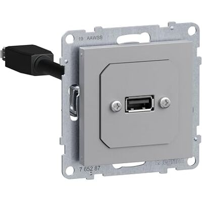 Legrand , SEANO USB-datauttag med kabel, insats inklusive lock, USB 3.0, kabellängd: 15 cm, färg: Aluminium, 765287 Legrand , SEANO USB-datauttag med kabel, insats inklusive lock, USB 3.0, kabellängd: 15 cm, färg: Aluminium, 765287