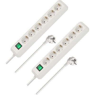 Brennenstuhl Eco-Line, 6-uttagslist, 2-pack (multikontakt med förstärkt beröringsskydd, strömbrytare och 3 m kabel) vit Brennenstuhl Eco-Line, 6-uttagslist, 2-pack (multikontakt med förstärkt beröringsskydd, strömbrytare och 3 m kabel) vit