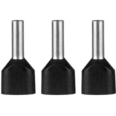ERKO 100 st dubbla kabelterminaler, ledartvärsnitt 1,5 mm², längd 10 mm, professionell kabelterminal, galvaniserad koppar med polyamidisolering ERKO 100 st dubbla kabelterminaler, ledartvärsnitt 1,5 mm², längd 10 mm, professionell kabelterminal, galvaniserad koppar med polyamidisolering