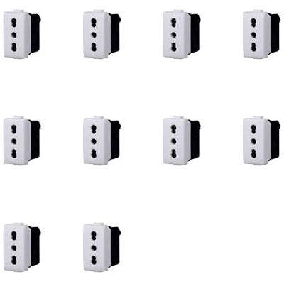 ElektroNova Kompatibel Bticino Matix 2P+T 10/16A tvåstegsuttag vit 10-pack ElektroNova Kompatibel Bticino Matix 2P+T 10/16A tvåstegsuttag vit 10-pack