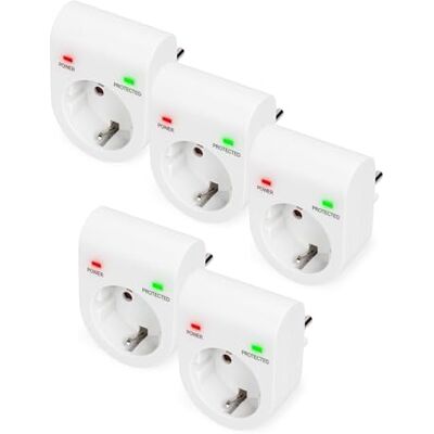 Digitus DN-95400 Överspänningsskyddsadapter 5 delar 16 A / 230 V / 50 Hz Max. 3 500 W LED-statusindikering Läckström max. 13 500 A Vit Digitus DN-95400 Överspänningsskyddsadapter 5 delar 16 A / 230 V / 50 Hz Max. 3 500 W LED-statusindikering Läckström max. 13 500 A Vit