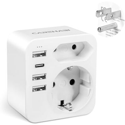 Carehabi USA-adapter England amerikansk adapter med 3 USB 2.4A Europa spansk 2-stifts till 3-stifts USA-adapter för Mexiko, Kanada, Thailand, Peru, Colombia, typ B Carehabi USA-adapter England amerikansk adapter med 3 USB 2.4A Europa spansk 2-stifts till 3-stifts USA-adapter för Mexiko, Kanada, Thailand, Peru, Colombia, typ B