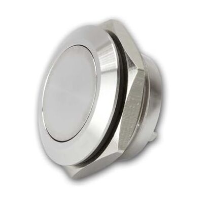 Blanko Rostfritt stål fullmetallknapp 16 mm, 1-polig, IP65 Blanko Rostfritt stål fullmetallknapp 16 mm, 1-polig, IP65