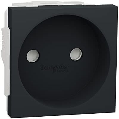 Schneider Electric NU303354 Unica 2P-uttag skruvterminalblock 2 mod antracit enda mekanik Schneider Electric NU303354 Unica 2P-uttag skruvterminalblock 2 mod antracit enda mekanik