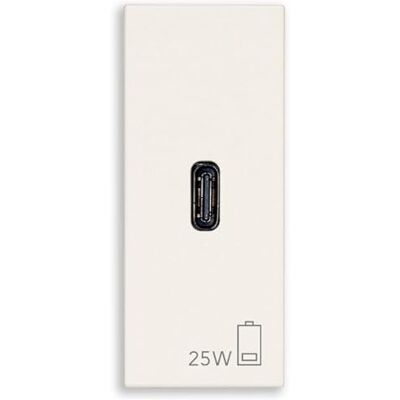 VIMAR 30292.C25B Linea 25 W USB-strömförsörjning för elektroniska enheter, USB C-utgång, strömleveransteknik VIMAR 30292.C25B Linea 25 W USB-strömförsörjning för elektroniska enheter, USB C-utgång, strömleveransteknik