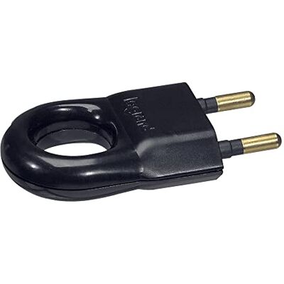 Legrand Plug ingen jord 6 A med ring, en storlek, svart Legrand Plug ingen jord 6 A med ring, en storlek, svart
