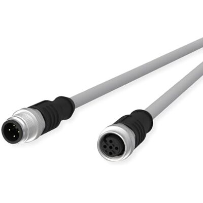 Metz M12 sensor-/ställdonsledning, A-kodad, M12-kontakt rak – M12-uttag rak, grå, 2 m Metz M12 sensor-/ställdonsledning, A-kodad, M12-kontakt rak – M12-uttag rak, grå, 2 m