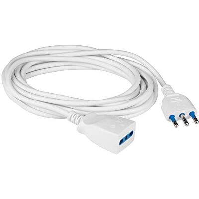 Poly Pool POLYPOOL 5 meter elektrisk förlängningssladd, H05VV-F kabel 3 x 1 mmq, kontakt 16A 2P+T och tvåvägsuttag 10-16A 2P+T Färg Vit Modell PP0385XAM Poly Pool POLYPOOL 5 meter elektrisk förlängningssladd, H05VV-F kabel 3 x 1 mmq, kontakt 16A 2P+T och tvåvägsuttag 10-16A 2P+T Färg Vit Modell PP0385XAM