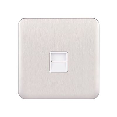 Schneider Electric Lissse Skruvlös deco data tel Single BT Master PC, Master, Stainless Steel/White Schneider Electric Lissse Skruvlös deco data tel Single BT Master PC, Master, Stainless Steel/White
