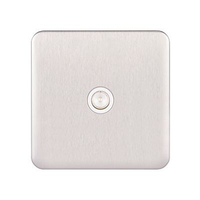Schneider Electric Lisse Skruvlös Deco Datatv/Fmsingle Direct Con SS, Single, Stainless Steel/White Schneider Electric Lisse Skruvlös Deco Datatv/Fmsingle Direct Con SS, Single, Stainless Steel/White