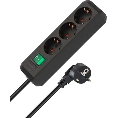 Brennenstuhl Eco-Line 2-pack, grenuttag med 3 uttag (fleruttag med skyddsjordade uttag, ökat beröringsskydd, strömbrytare och 1,5m kabel) svart Brennenstuhl Eco-Line 2-pack, grenuttag med 3 uttag (fleruttag med skyddsjordade uttag, ökat beröringsskydd, strömbrytare och 1,5m kabel) svart