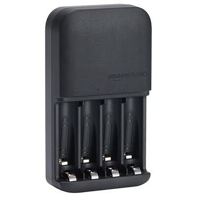 Amazon Basics batteriladdare för AA och AAA NiMH-batterier, EU-kontakt, för 4 batterier, svart Amazon Basics batteriladdare för AA och AAA NiMH-batterier, EU-kontakt, för 4 batterier, svart