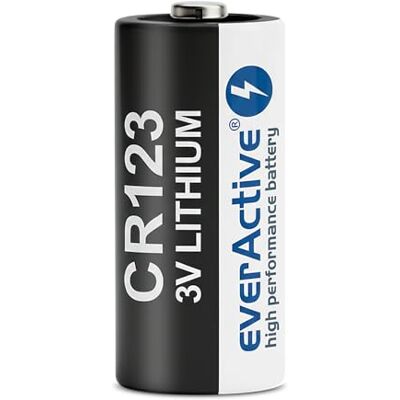everActive CR123 litiumbatterier, 3 V, 10 års förvaring, 50 stycken everActive CR123 litiumbatterier, 3 V, 10 års förvaring, 50 stycken