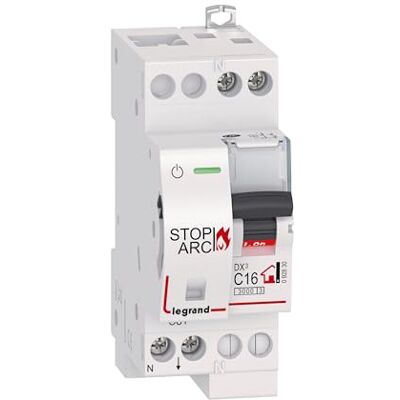 Legrand DX³ STOP ARC 3000A enpolig + neutral 16A kurva C-brytare Legrand DX³ STOP ARC 3000A enpolig + neutral 16A kurva C-brytare