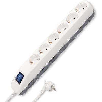 REV grenuttag Ice – flera uttag med strömbrytare 6 fack, kabel 5 m, 3680 W, vit REV grenuttag Ice – flera uttag med strömbrytare 6 fack, kabel 5 m, 3680 W, vit