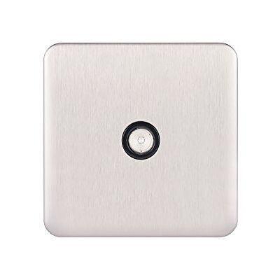 Schneider Electric Lisse Skruvlös Deco – enkel TV/FM antennuttag, 240V, GGBL7010BSS, rostfritt stål med svart insats Schneider Electric Lisse Skruvlös Deco – enkel TV/FM antennuttag, 240V, GGBL7010BSS, rostfritt stål med svart insats