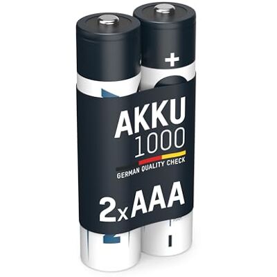 Ansmann Batteri AAA mikrotyp 1 000 mAh – 1,2 V – kraftfulla NiMH AAA-batterier för enheter med hög strömförbrukning – uppladdningsbara batterier AAA perfekt för fjärrstyrd leksak blixt – 2 stycken Ansmann Batteri AAA mikrotyp 1 000 mAh – 1,2 V – kraftfulla NiMH AAA-batterier för enheter med hög strömförbrukning – uppladdningsbara batterier AAA perfekt för fjärrstyrd leksak blixt – 2 stycken