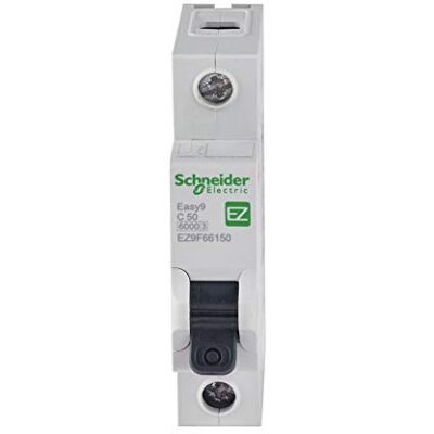 Schneider Electric Easy9 – MCB miniatyr effektbrytare, 1 stav, typ C, 6 kA brytkapacitet, 50A, 230V, EZ9F66150 Schneider Electric Easy9 – MCB miniatyr effektbrytare, 1 stav, typ C, 6 kA brytkapacitet, 50A, 230V, EZ9F66150