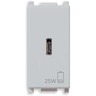 VIMAR 14292.C.25.SL Plana 25 W USB-strömförsörjning för elektroniska enheter, USB C-utgång, Power Delivery Technology VIMAR 14292.C.25.SL Plana 25 W USB-strömförsörjning för elektroniska enheter, USB C-utgång, Power Delivery Technology