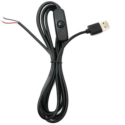 System-S USB 2,0 kabel 100 cm typ A kontakt till 2 stift pigtail förtennad tråd strömbrytare adapter svart System-S USB 2,0 kabel 100 cm typ A kontakt till 2 stift pigtail förtennad tråd strömbrytare adapter svart