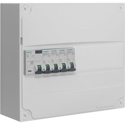 Siemens Bord 1 rad förutrustad 1 intern diff. 63A typ A + 4 brytare Siemens Bord 1 rad förutrustad 1 intern diff. 63A typ A + 4 brytare