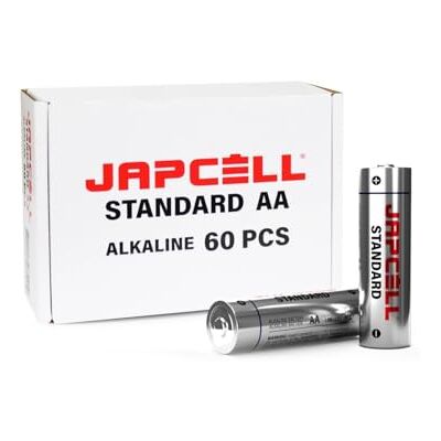 Japcell AA/LR06 standard alkaliska batterier – 60-pack Japcell AA/LR06 standard alkaliska batterier – 60-pack