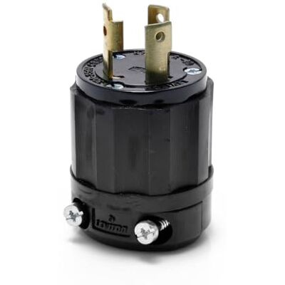 Leviton 2621-B 30 Amp, 250 Volt, NEMA L6-30P, 2P, 3W, låsplugg, industriell kvalitet, jordning – svart Leviton 2621-B 30 Amp, 250 Volt, NEMA L6-30P, 2P, 3W, låsplugg, industriell kvalitet, jordning – svart