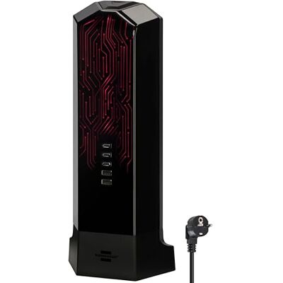 Brennenstuhl gaming grenuttag torn 9-vägs med USB och RGB-ljusstyrning (grenuttag i torndesign med överspänningsskydd, 2m kabel, 3x USB C med max. 45W PD, 2x USB A och switch) Brennenstuhl gaming grenuttag torn 9-vägs med USB och RGB-ljusstyrning (grenuttag i torndesign med överspänningsskydd, 2m kabel, 3x USB C med max. 45W PD, 2x USB A och switch)