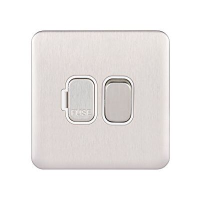 Schneider Electric Schneider Elektrisk Lissse Skruvlös Deco 13A Oomkopplad Fcu Wpc, Switched, Stainless Steel/White Schneider Electric Schneider Elektrisk Lissse Skruvlös Deco 13A Oomkopplad Fcu Wpc, Switched, Stainless Steel/White