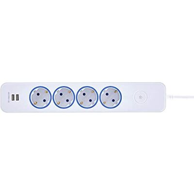 Blaupunkt grenuttag, flera uttag, 4-vägs Schuko-uttag, 2-vägs USB-A, med strömbrytare, med överbelastningsskydd, vit, 2 meter Blaupunkt grenuttag, flera uttag, 4-vägs Schuko-uttag, 2-vägs USB-A, med strömbrytare, med överbelastningsskydd, vit, 2 meter